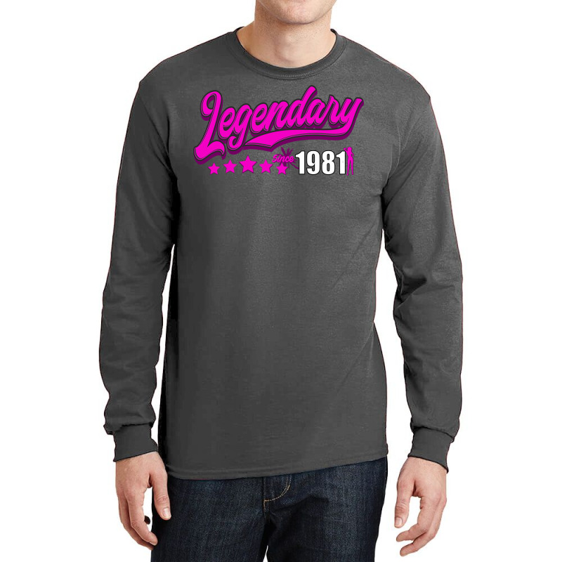 Legendary Since 1981 Pink Boy Long Sleeve Shirts | Artistshot