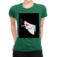 Fashion Illustration Vintage Cigarette Woman 80s R Ladies Fitted T-shirt | Artistshot