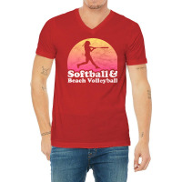 Softball And Beach Volleyball Gift For Softball Pl V-neck Tee | Artistshot