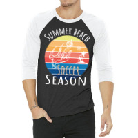 Summer Beach Soccer Season Cute Hippie 3/4 Sleeve Shirt | Artistshot