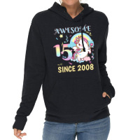 Cute Unicorn Rainbow 15th Birthday Awesome Since 2 Lightweight Hoodie | Artistshot