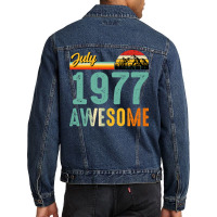 July 1977 Birthday Gift  Vintage July 1977 Awesome Men Denim Jacket | Artistshot