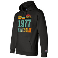 July 1977 Birthday Gift  Vintage July 1977 Awesome Champion Hoodie | Artistshot