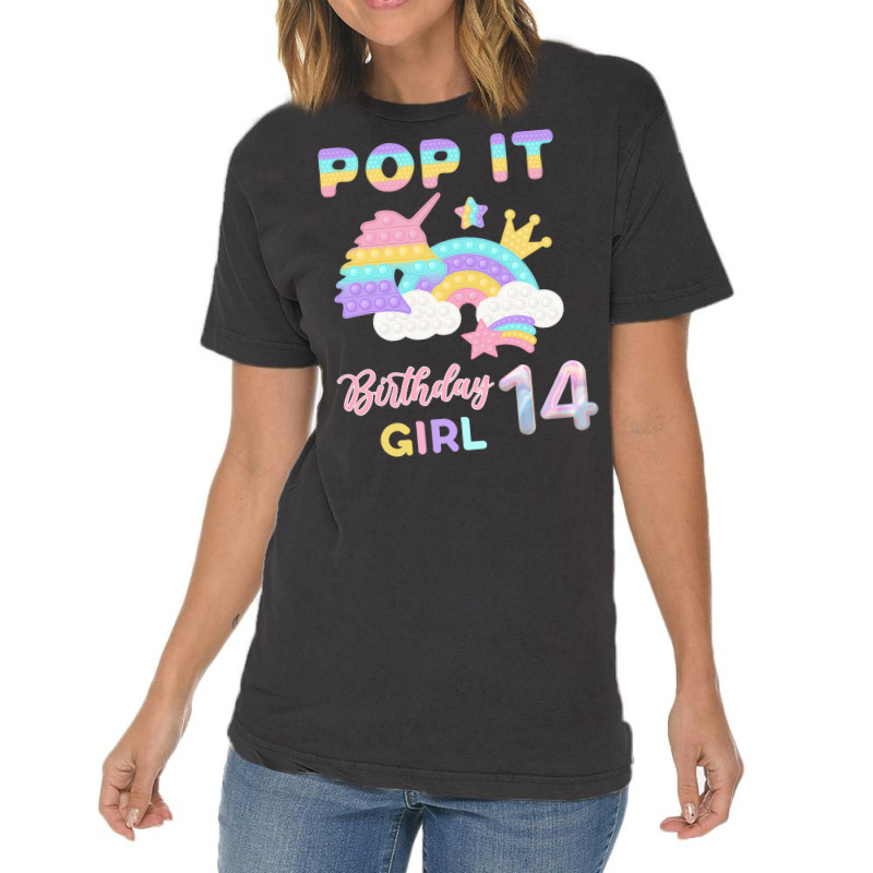 Pop It 14th Birthday Girl Vintage Vintage T-shirt | Artistshot