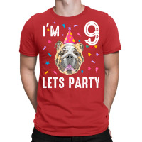 Lets Party 9th Birthday With English Bulldog Cute T-shirt | Artistshot