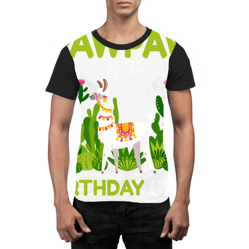 Cute Llamas Pawpaw Of The Birthday Girl Blue Graphic T-shirt | Artistshot