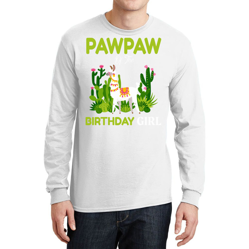 Cute Llamas Pawpaw Of The Birthday Girl Blue Long Sleeve Shirts | Artistshot