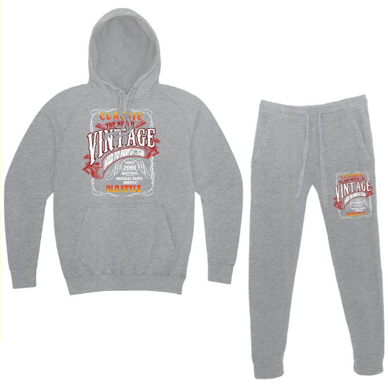 Vintage Birthday 2001 Aged To Perfection 2001 Birt Hoodie & Jogger Set | Artistshot