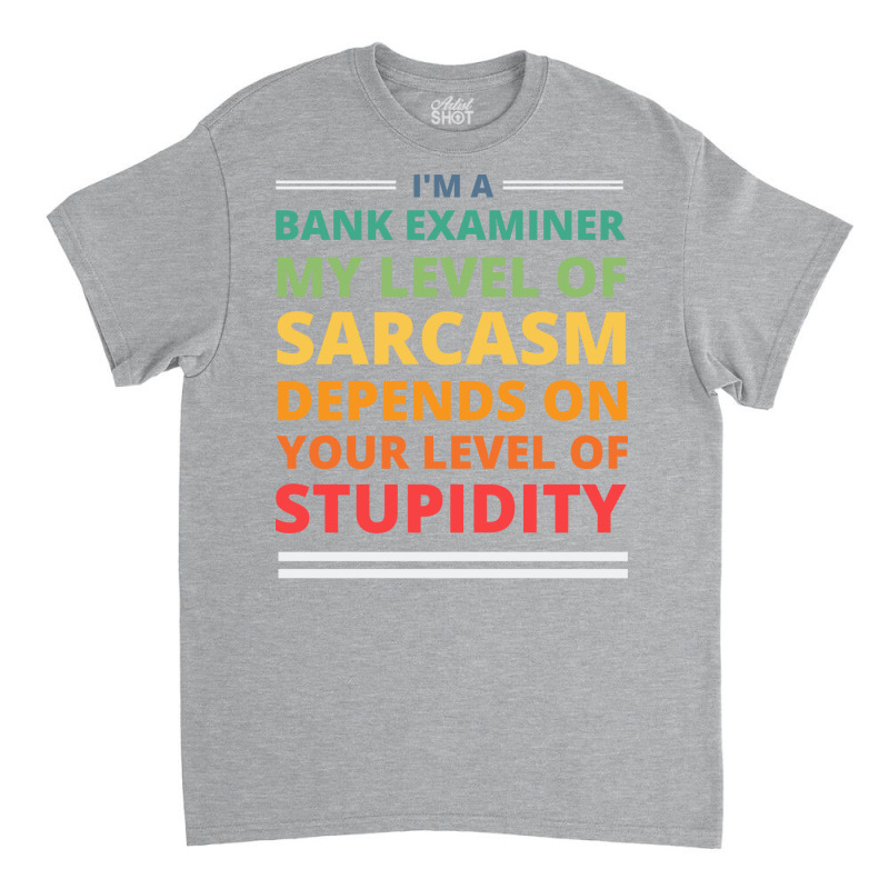 Im A Bank Examiner My Level Of Sarcasm Depends On Classic T-shirt by barjoddervalo | Artistshot