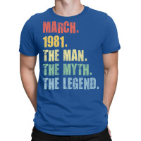 40th Birthday Man Myth Legend 1981 Hipster T-shirt | Artistshot