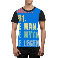 40th Birthday Man Myth Legend 1981 Hipster Graphic T-shirt | Artistshot