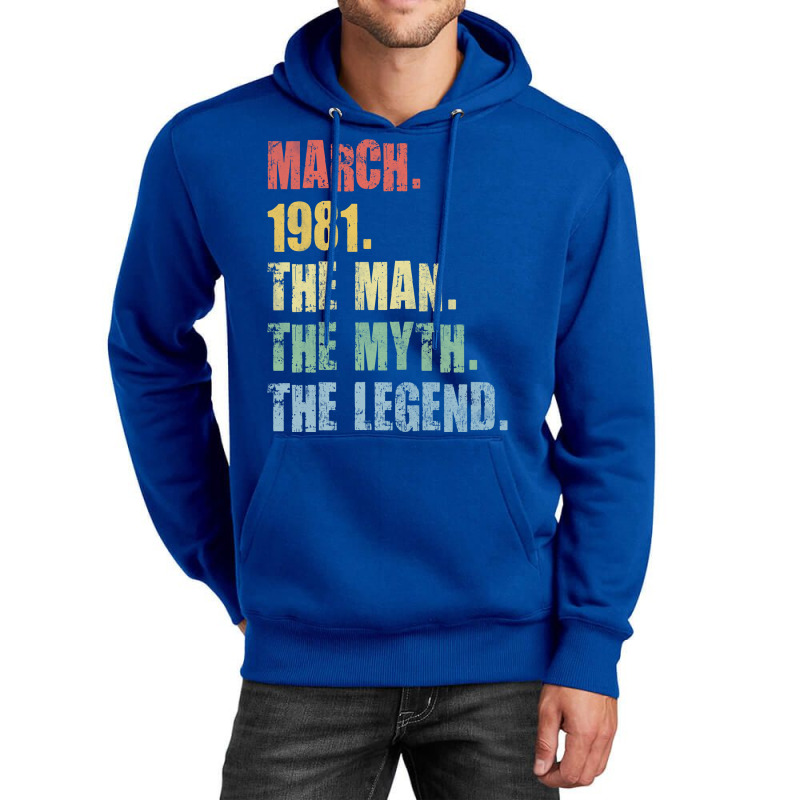 40th Birthday Man Myth Legend 1981 Hipster Unisex Hoodie | Artistshot