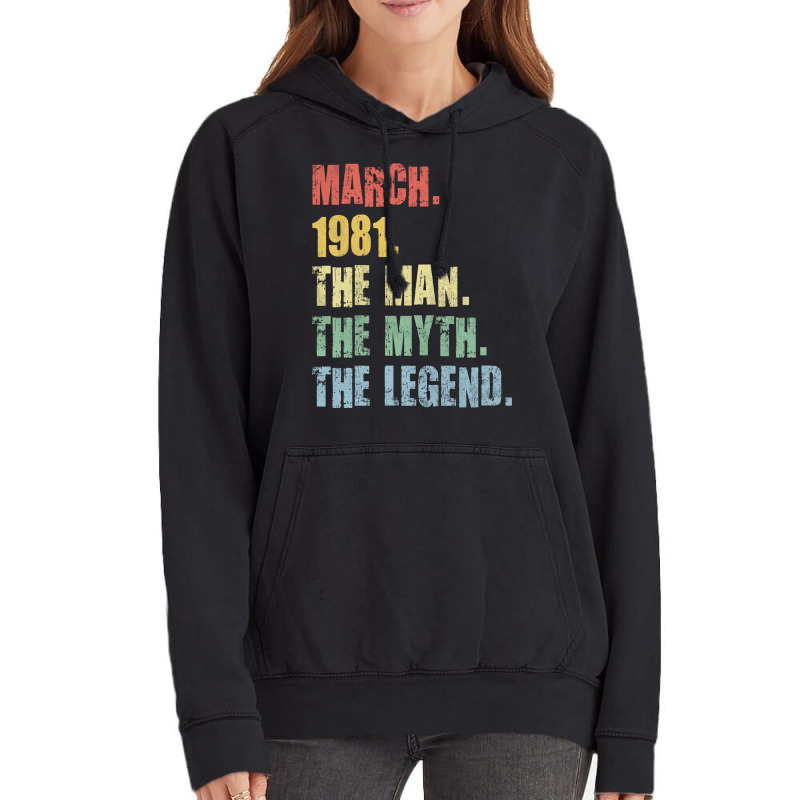 40th Birthday Man Myth Legend 1981 Hipster Vintage Hoodie | Artistshot