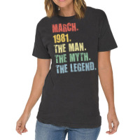 40th Birthday Man Myth Legend 1981 Hipster Vintage T-shirt | Artistshot