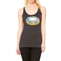 Cute White Kitten Eating A Yummy Looking Rainbow D Racerback Tank | Artistshot