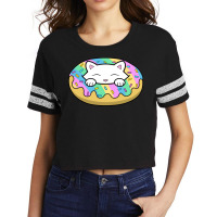 Cute White Kitten Eating A Yummy Looking Rainbow D Scorecard Crop Tee | Artistshot