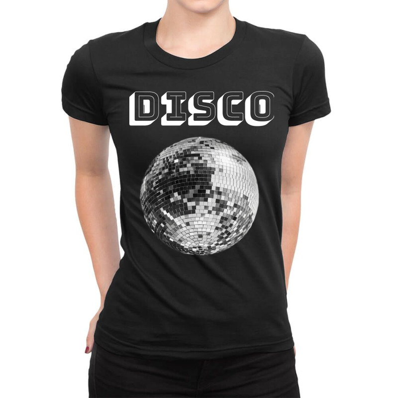 Black And White Disco Blue Ladies Fitted T-Shirt by mlayelkouiraj | Artistshot