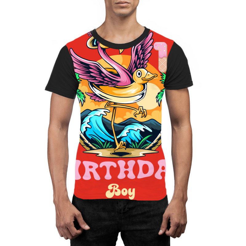 Cute Flamingo 15th Birthday Boy Vintage Graphic T-shirt | Artistshot