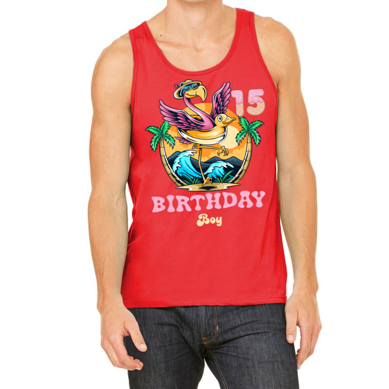 Cute Flamingo 15th Birthday Boy Vintage Tank Top | Artistshot