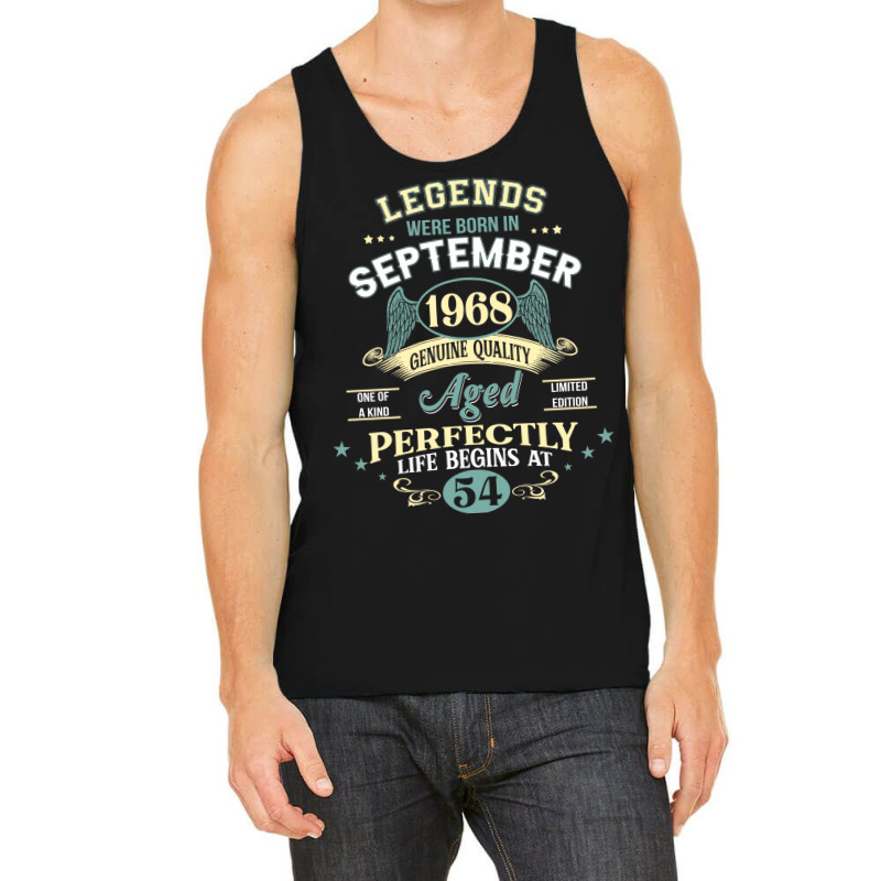 54th Birthday Decoration Legends Were Born In Sept Tank Top | Artistshot