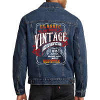 Vintage Birthday 1935 Aged To Perfection 1935 Birt Men Denim Jacket | Artistshot