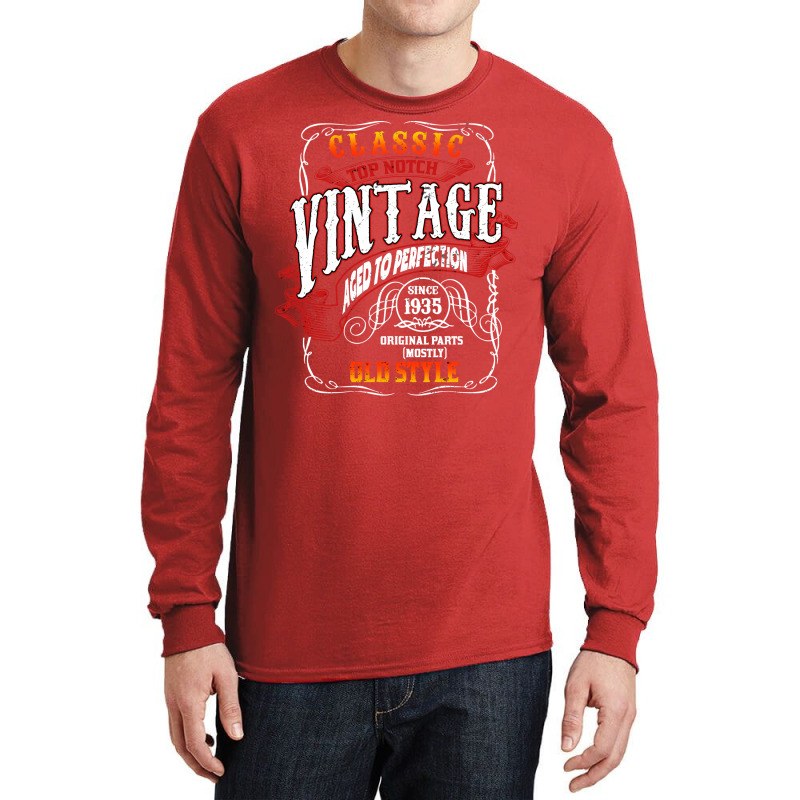 Vintage Birthday 1935 Aged To Perfection 1935 Birt Long Sleeve Shirts | Artistshot