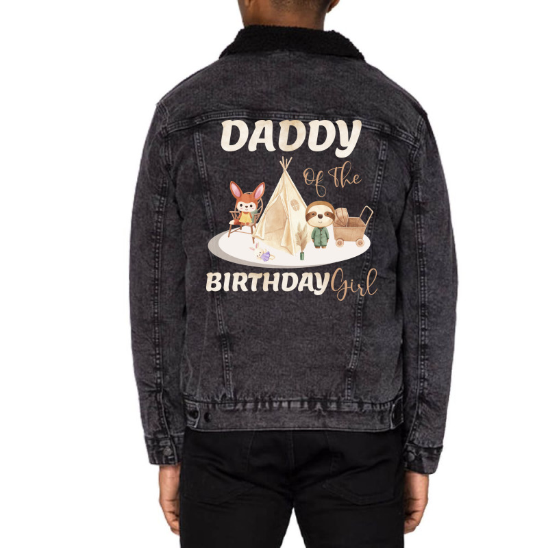 Daddy Of The Birthday Boy Girl Unisex Sherpa-lined Denim Jacket | Artistshot