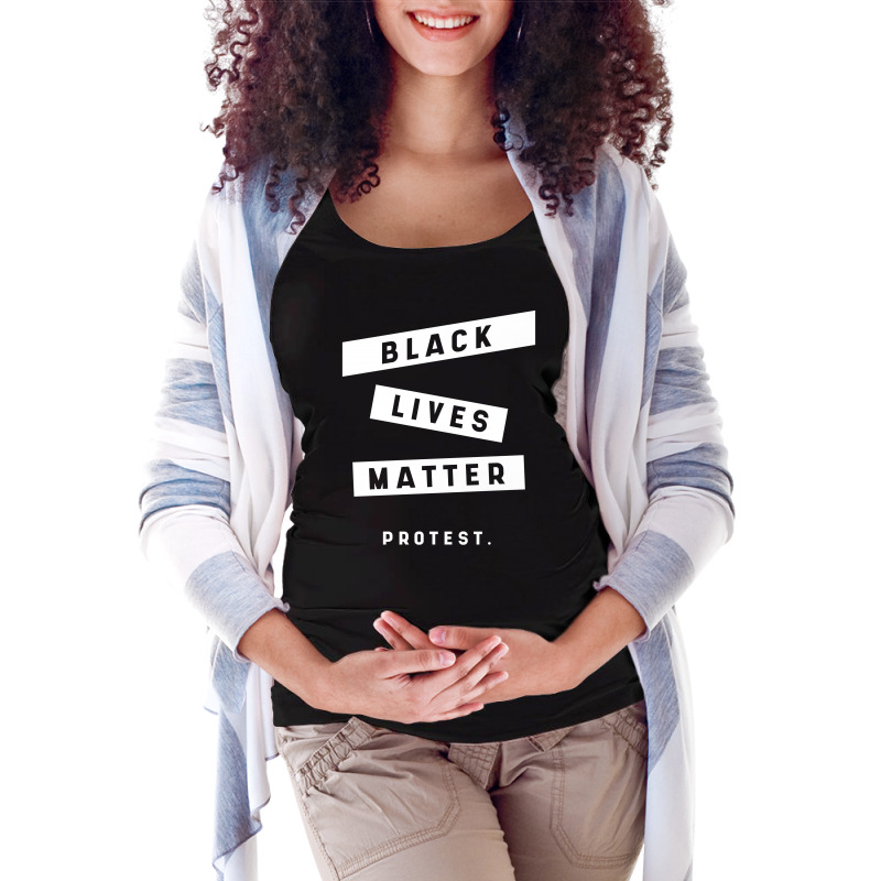 Simple Black Lives Matter In Black And White Letters - Protest Gifts Maternity Scoop Neck T-shirt by Diogo Calheiros | Artistshot