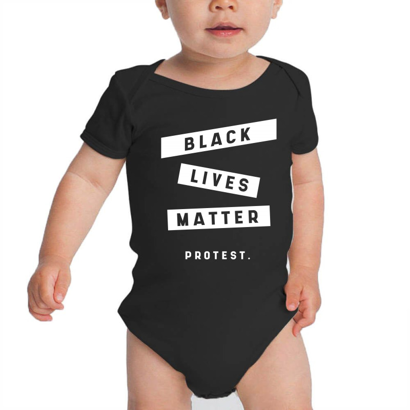 Simple Black Lives Matter In Black And White Letters - Protest Gifts Baby Bodysuit by Diogo Calheiros | Artistshot