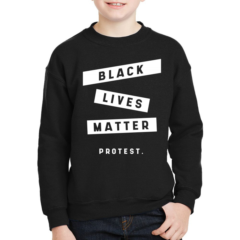 Simple Black Lives Matter In Black And White Letters - Protest Gifts Youth Sweatshirt by Diogo Calheiros | Artistshot