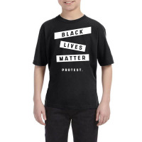 Simple Black Lives Matter In Black And White Letters - Protest Gifts Youth Tee | Artistshot