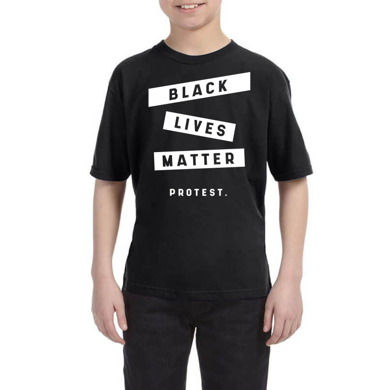 Simple Black Lives Matter In Black And White Letters - Protest Gifts Youth Tee by Diogo Calheiros | Artistshot