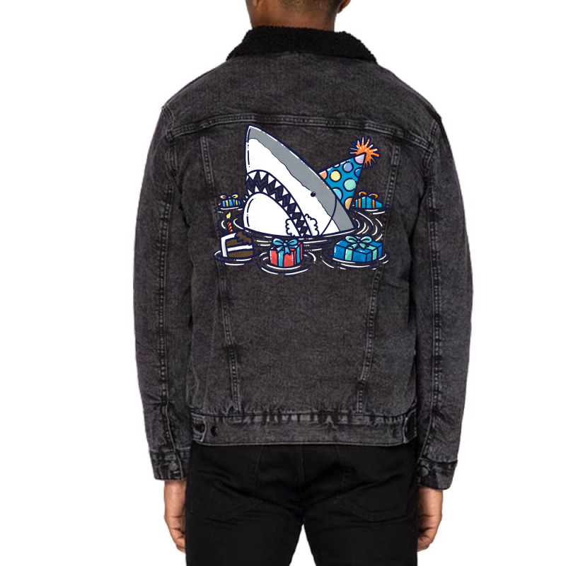 Birthday Shark Iii Boy Unisex Sherpa-lined Denim Jacket | Artistshot