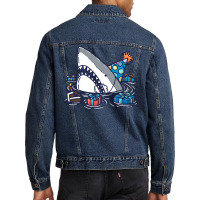 Birthday Shark Iii Boy Men Denim Jacket | Artistshot