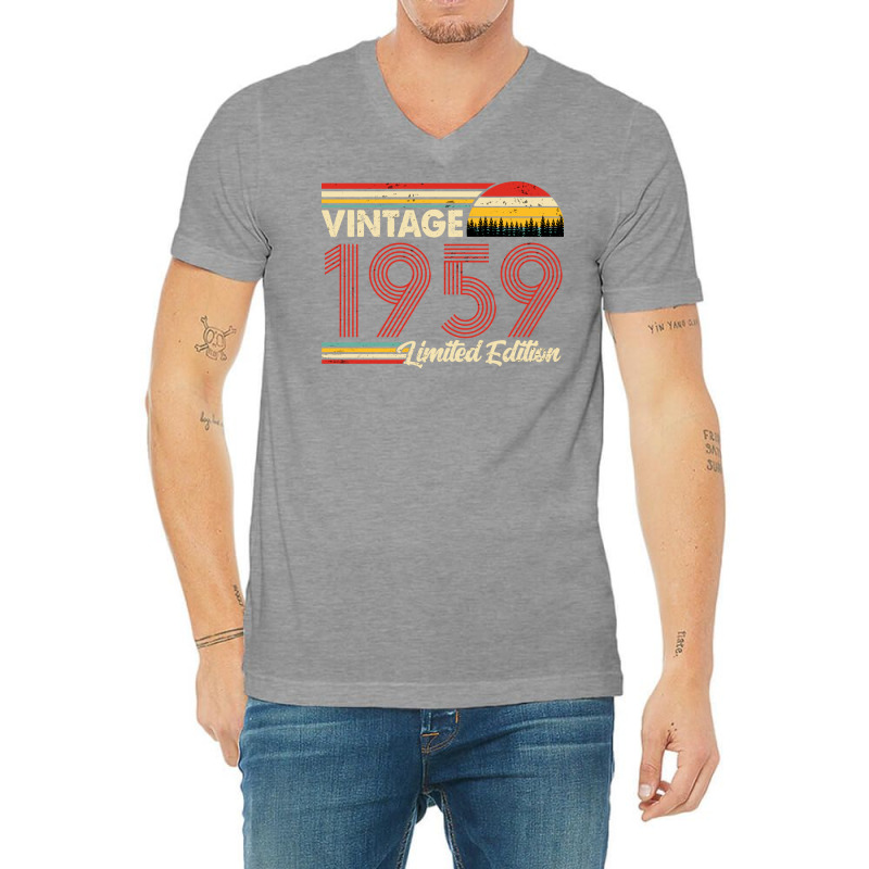 Vintage 1959 Birthday  Limited Edition 1959 Birthd V-Neck Tee by knapetolamj | Artistshot