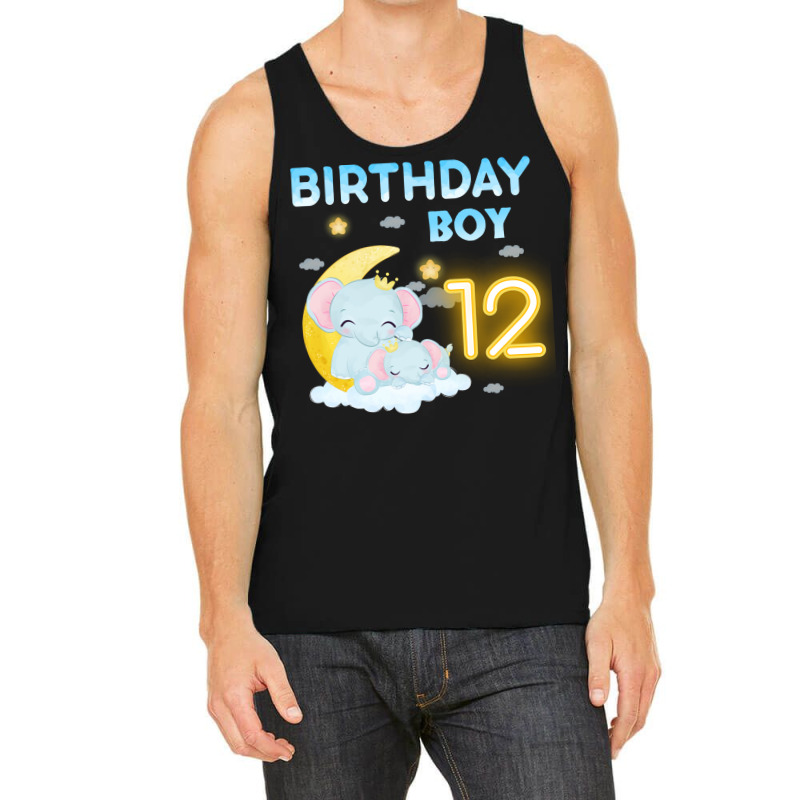 Cute Elephant 12th Birthday Boy Hipster Tank Top | Artistshot