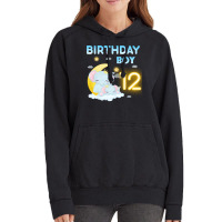 Cute Elephant 12th Birthday Boy Hipster Vintage Hoodie | Artistshot