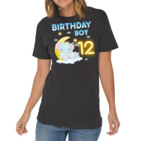 Cute Elephant 12th Birthday Boy Hipster Vintage T-shirt | Artistshot