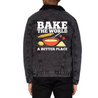 Baking Baker Pastry Chef Hippie Unisex Sherpa-lined Denim Jacket | Artistshot