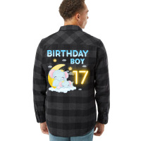 Cute Elephant 17th Birthday Boy Red Flannel Shirt | Artistshot