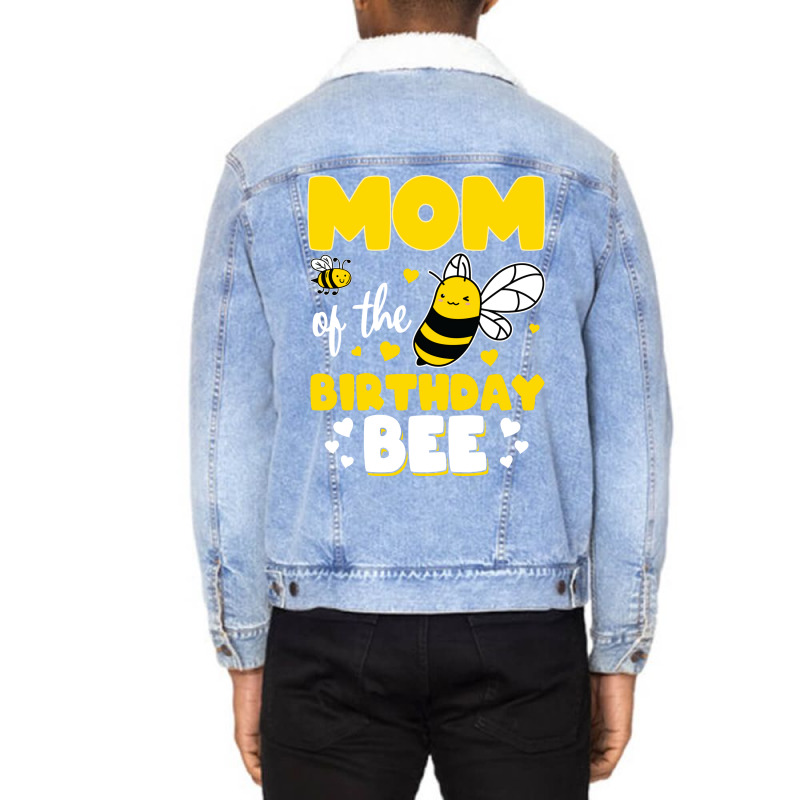 Mom Of The Birthday Bee Funny Unisex Sherpa-lined Denim Jacket | Artistshot