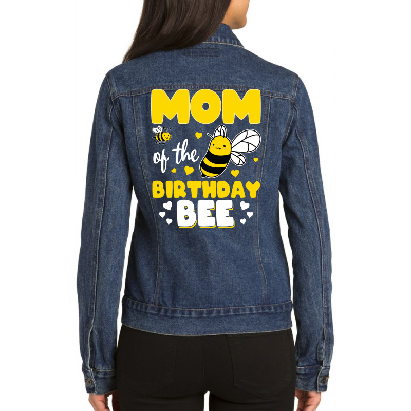 Mom Of The Birthday Bee Funny Ladies Denim Jacket | Artistshot