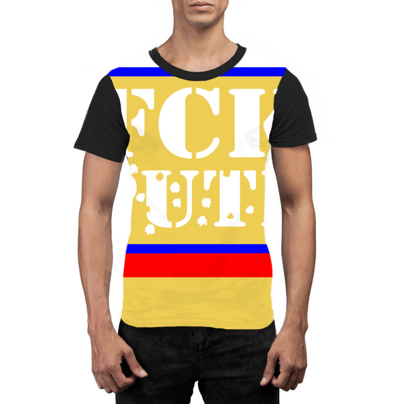 Fuck Putin Fck Putin Flag Shots In White Graphic T-shirt by xhoronjembex | Artistshot