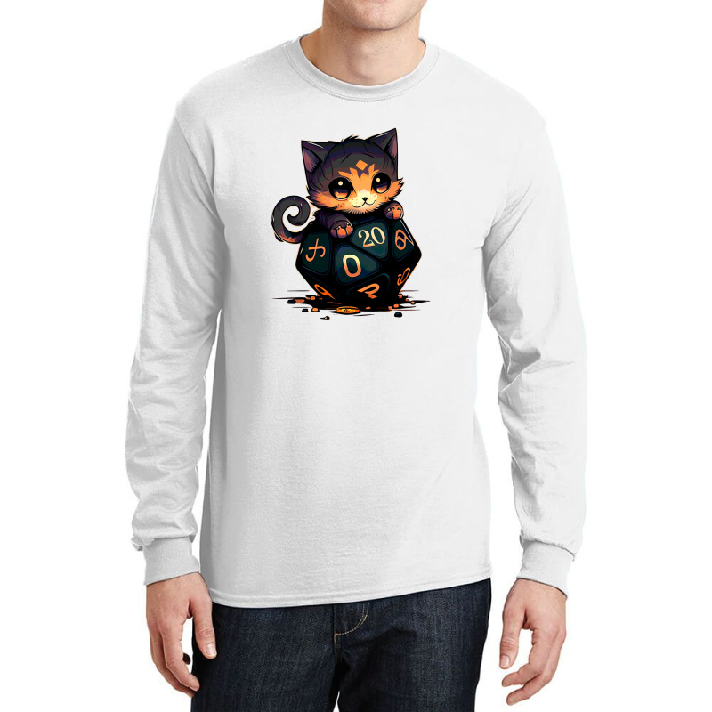 Dice Tou Chibi Cat Blue Long Sleeve Shirts | Artistshot