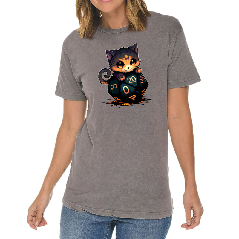 Dice Tou Chibi Cat Blue Vintage T-shirt | Artistshot