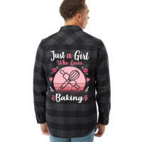 Just A Girl Who Loves Baking Pink Retro Vintage Gi Flannel Shirt | Artistshot