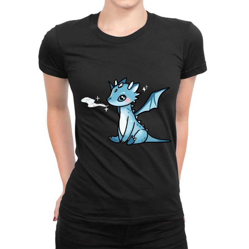 Trending Blue Ice Dragon Ladies Fitted T-Shirt by declangreenwood | Artistshot