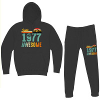 June 1977 Birthday Gift  Vintage June 1977 Awesome Hoodie & Jogger Set | Artistshot