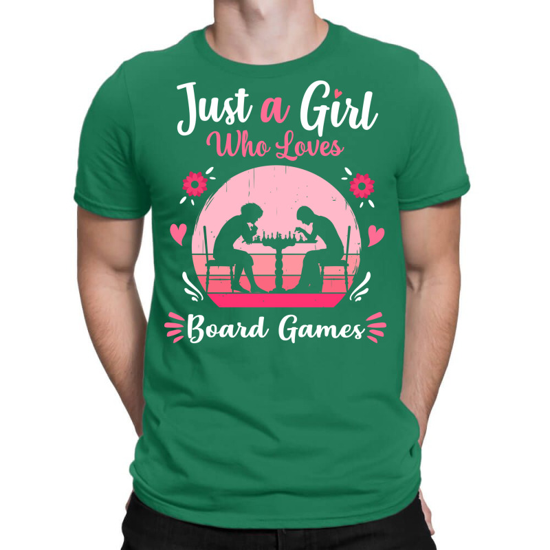 Just A Girl Who Loves Board Games Pink Retro Vinta T-shirt | Artistshot