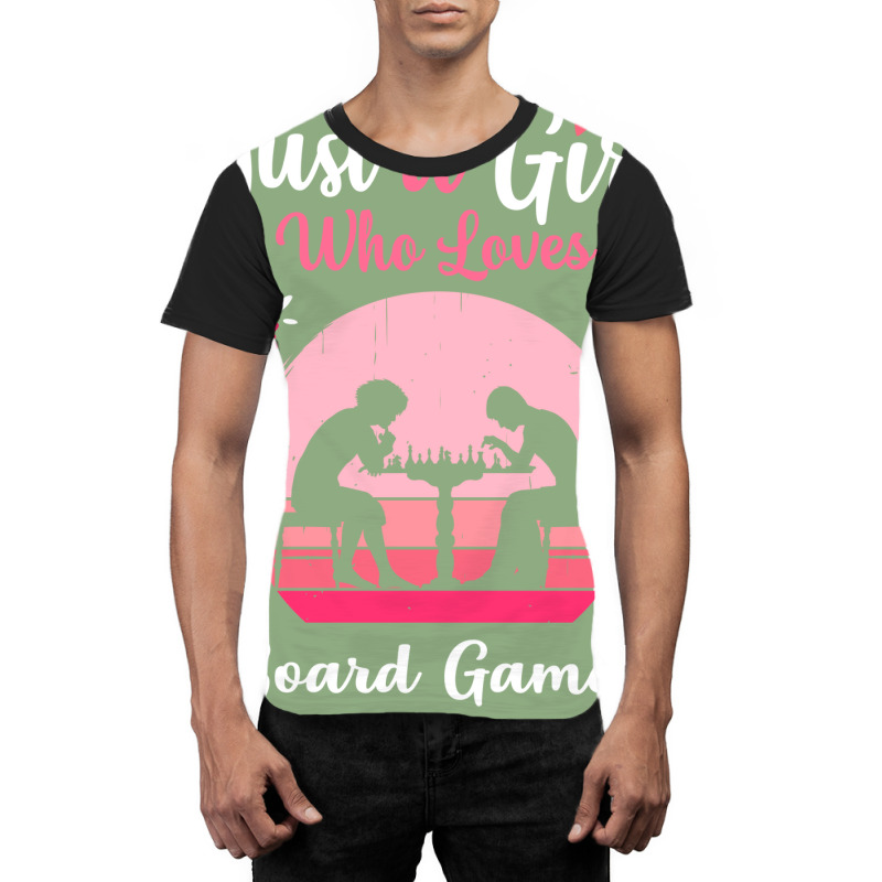 Just A Girl Who Loves Board Games Pink Retro Vinta Graphic T-shirt | Artistshot